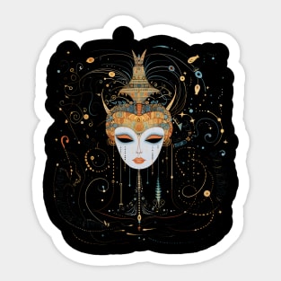 Freyja Norse Goddess Art Nouveau Surreal Goth Tattoo Art Sticker